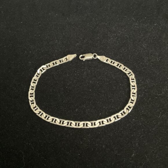 Men’s 8” Mariner Link Bracelet 4.5mm Wide Solid 925 Sterling Silver ITALY 7.32g - Picture 12 of 15